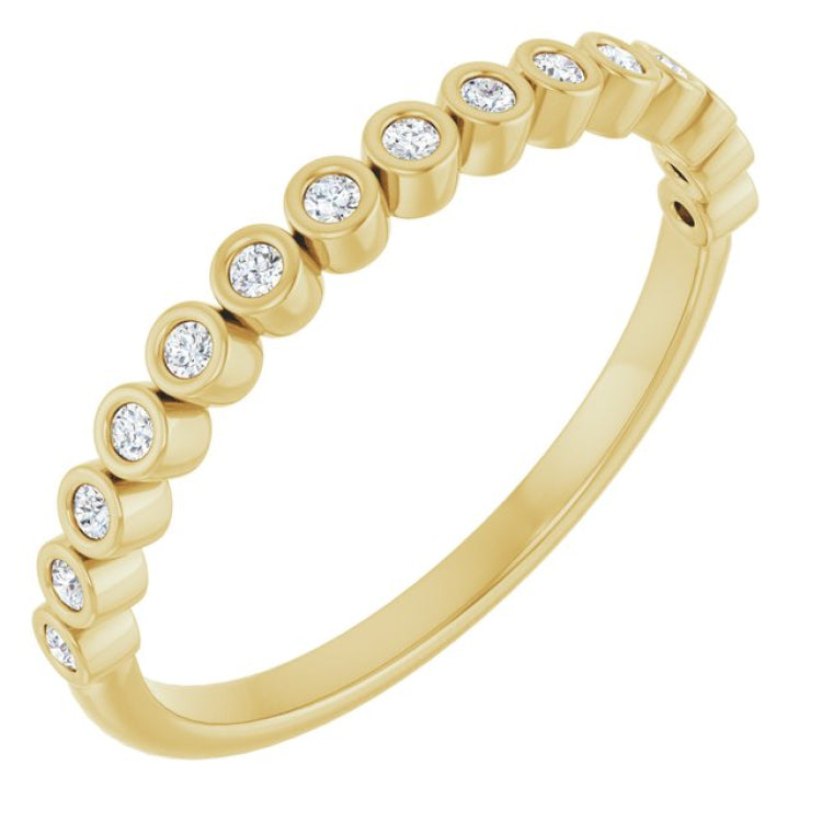 10K Yellow Gold 1/10 CTW Natural Diamond Anniversary Band