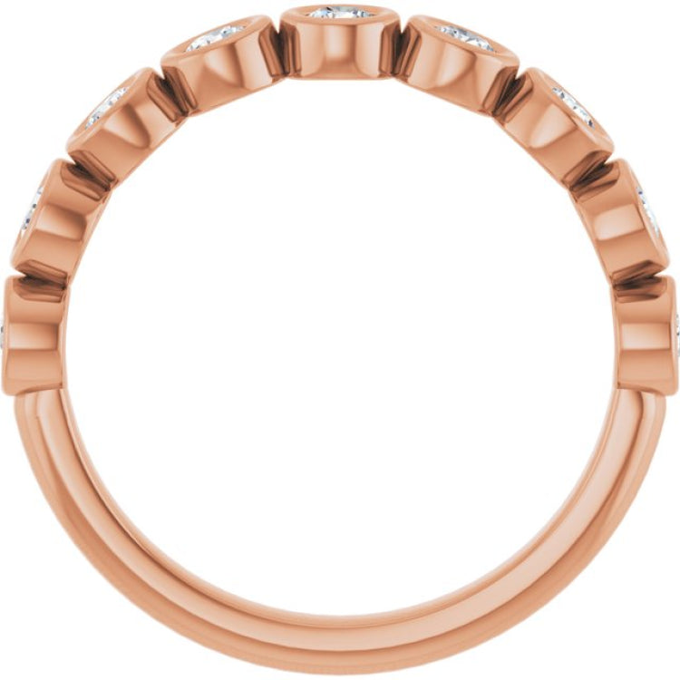 10K Rose Gold 1/2 CTW Natural Diamond Anniversary Band