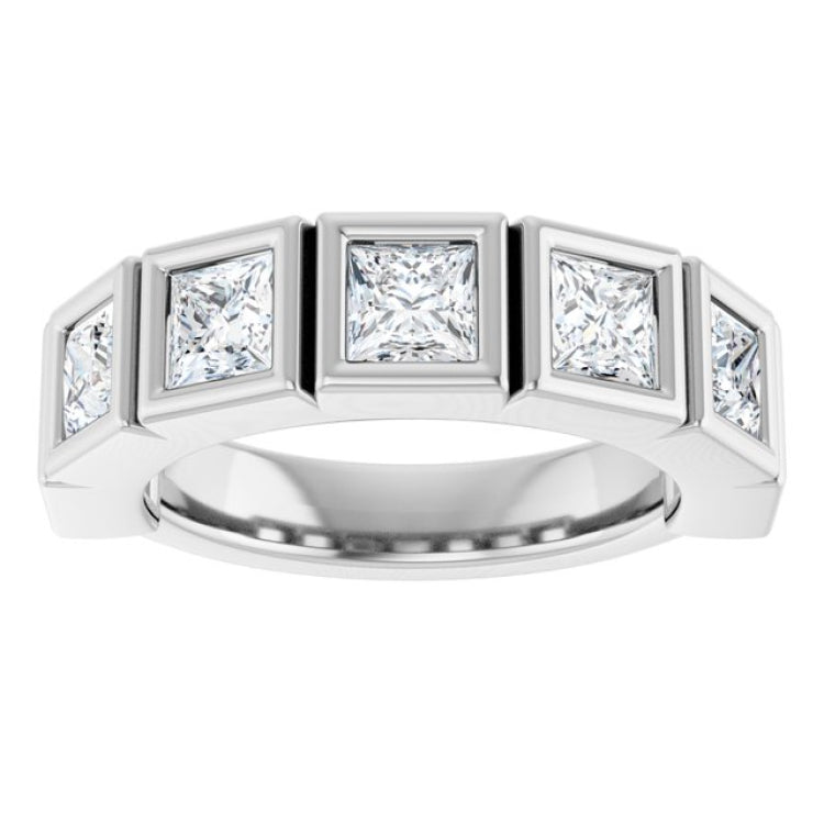 10K White Gold 2 1/8 CTW Natural Diamond Anniversary Band