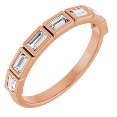 10K Rose Gold 3/8 CTW Natural Diamond Anniversary Band