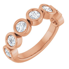 10K Rose Gold 1 CTW Lab-Grown Diamond Anniversary Band