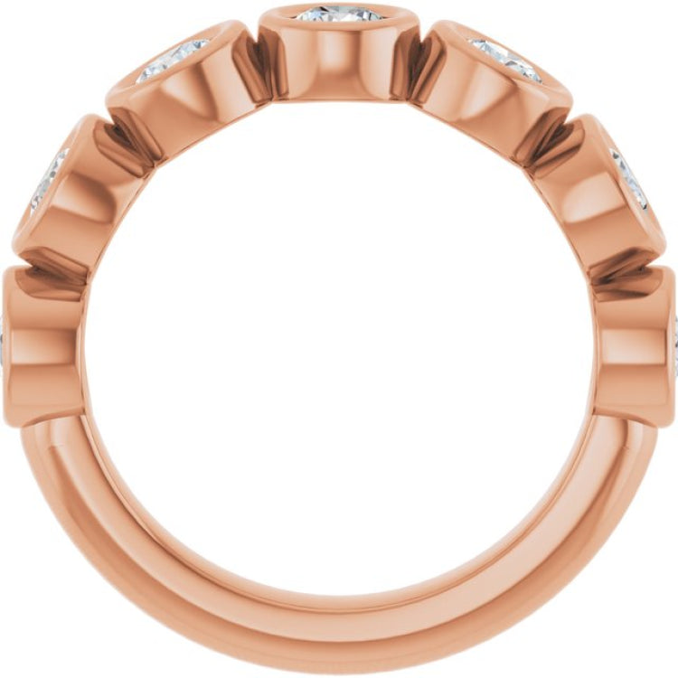 10K Rose Gold 1 1/3 CTW Lab-Grown Diamond Anniversary Band
