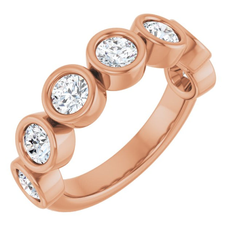 10K Rose Gold 1 1/3 CTW Lab-Grown Diamond Anniversary Band