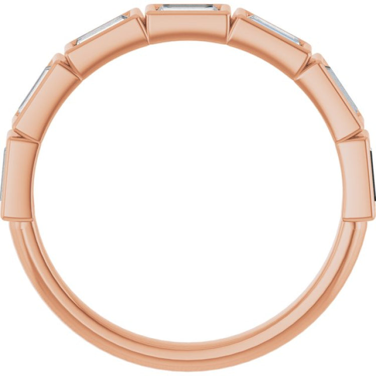 10K Rose Gold 3/4 CTW Lab-Grown Diamond Anniversary Band