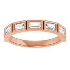 10K Rose Gold 3/4 CTW Lab-Grown Diamond Anniversary Band