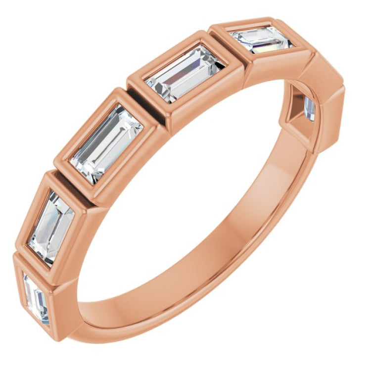 10K Rose Gold 3/4 CTW Lab-Grown Diamond Anniversary Band