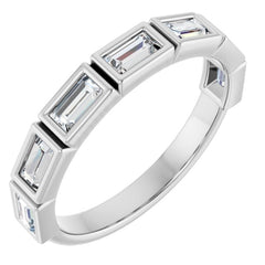 10K White Gold 3/4 CTW Lab-Grown Diamond Anniversary Band