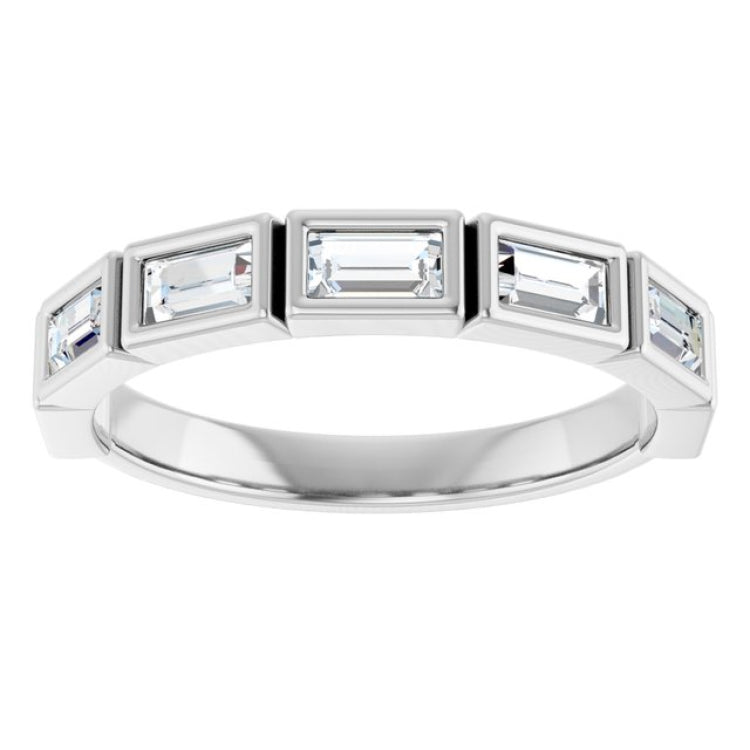10K White Gold 3/4 CTW Lab-Grown Diamond Anniversary Band