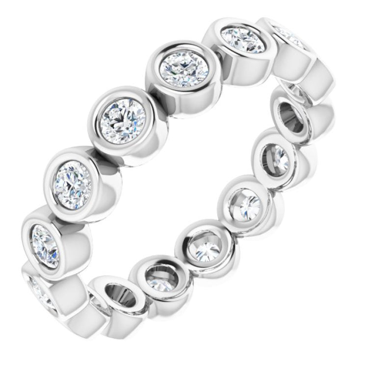 10K White Gold 5/8 CTW Natural Diamond Eternity Band Size 4.25