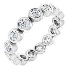 10K White Gold 5/8 CTW Natural Diamond Eternity Band Size 4.25