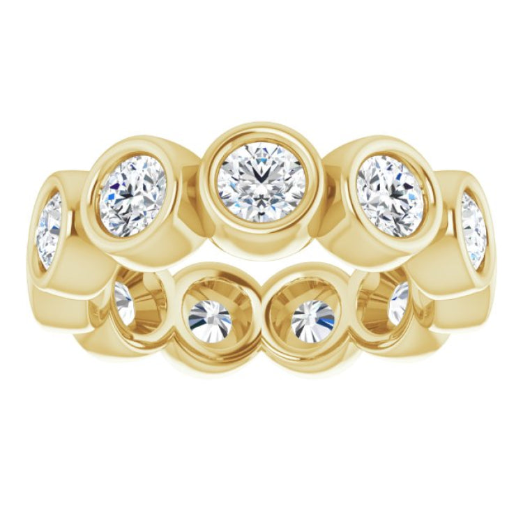 10K Yellow Gold 2 1/2 CTW Natural Diamond Eternity Band Size 6.5