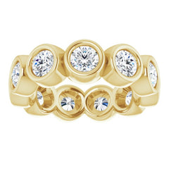 10K Yellow Gold 2 1/2 CTW Natural Diamond Eternity Band Size 6.5