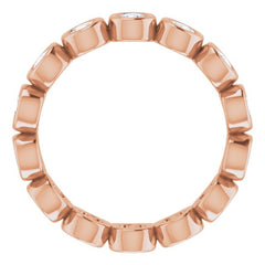 10K Rose Gold 7/8 CTW Natural Diamond Eternity Band Size 4.5