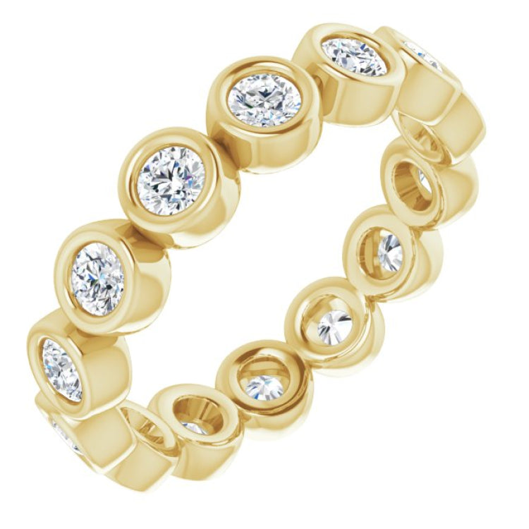 10K Yellow Gold 7/8 CTW Natural Diamond Eternity Band Size 5