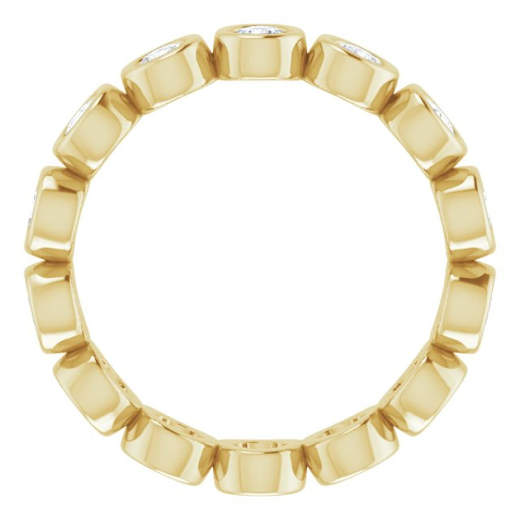 10K Yellow Gold 7/8 CTW Natural Diamond Eternity Band Size 5