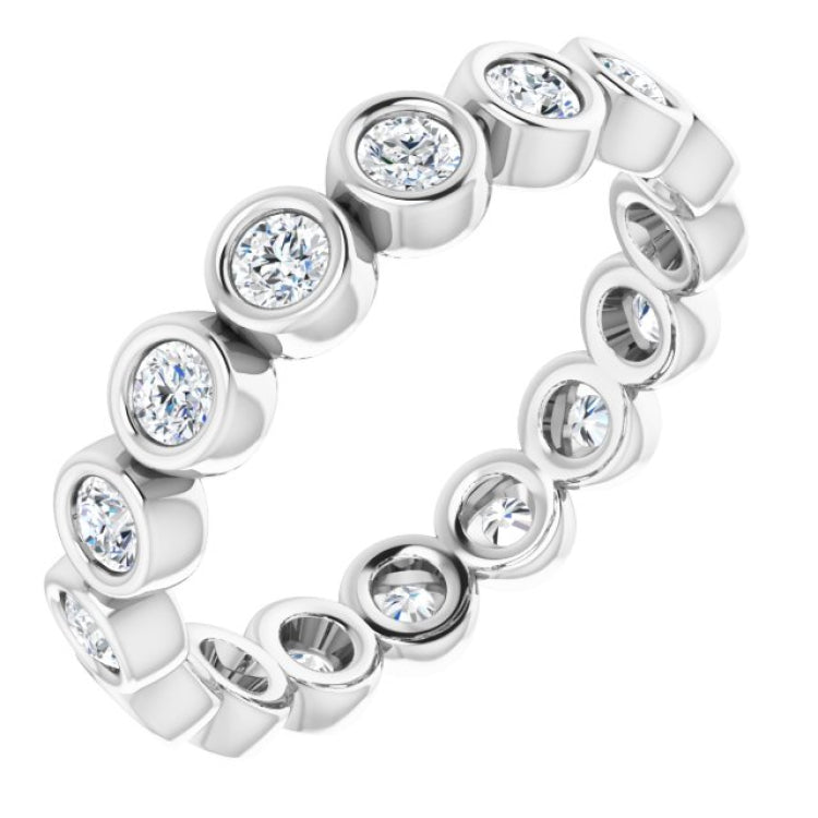 10K White Gold 1 CTW Natural Diamond Eternity Band Size 7.5