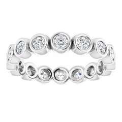10K White Gold 1 CTW Natural Diamond Eternity Band Size 7.5