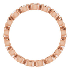 10K Rose Gold 1 CTW Natural Diamond Eternity Band Size 8.25