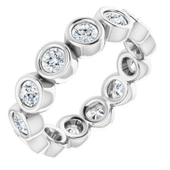 10K White Gold 9/10 CTW Natural Diamond Eternity Band Size 4