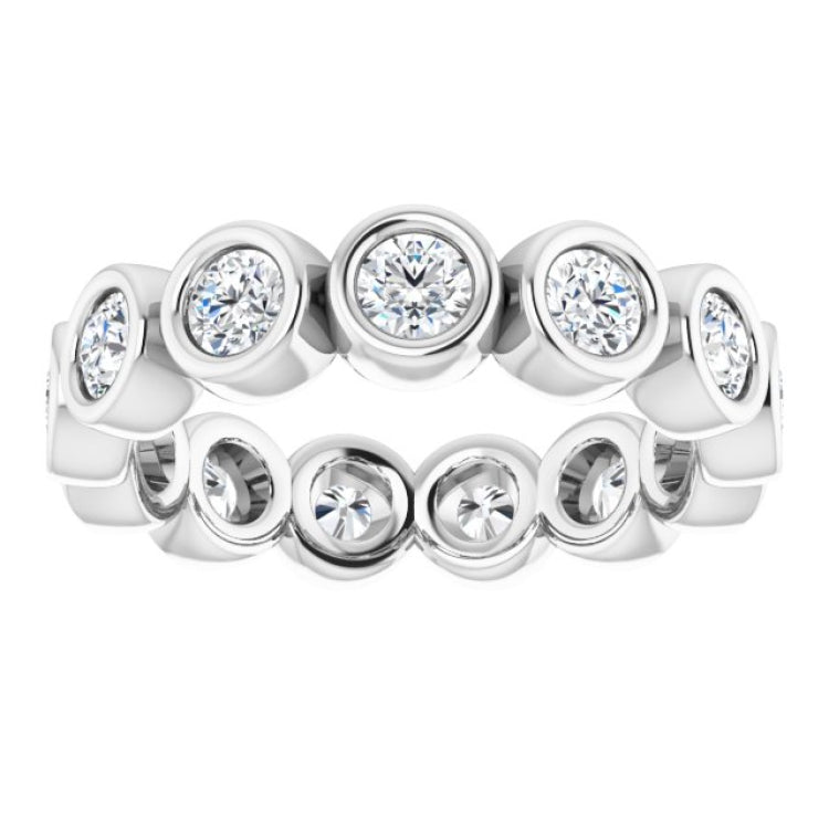 10K White Gold 9/10 CTW Natural Diamond Eternity Band Size 4