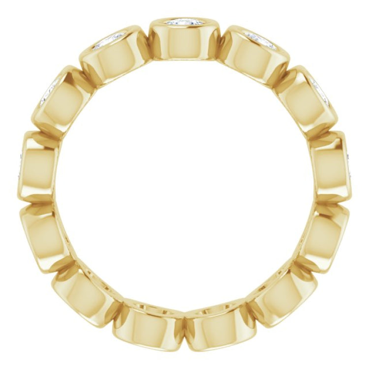 10K Yellow Gold 9/10 CTW Natural Diamond Eternity Band Size 4.5