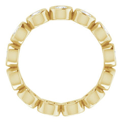 10K Yellow Gold 9/10 CTW Natural Diamond Eternity Band Size 4.5