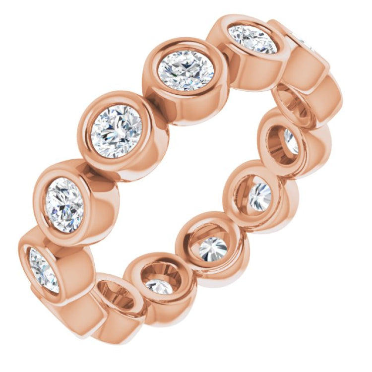 10K Rose Gold 9/10 CTW Natural Diamond Eternity Band Size 4.75