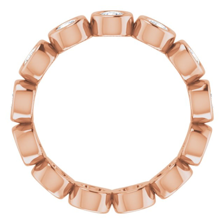 10K Rose Gold 9/10 CTW Natural Diamond Eternity Band Size 4.75