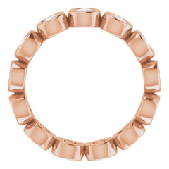 10K Rose Gold 9/10 CTW Natural Diamond Eternity Band Size 4.75