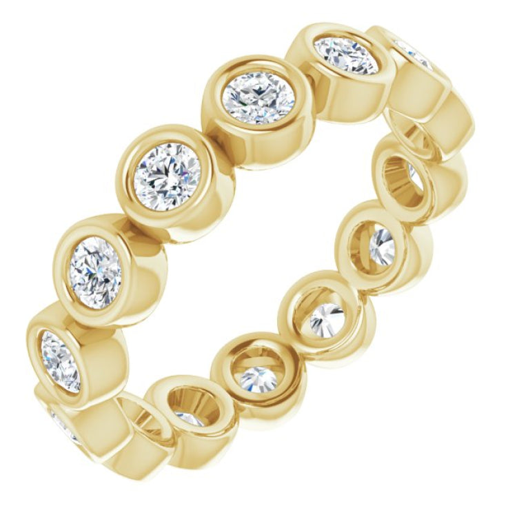 10K Yellow Gold 1 CTW Natural Diamond Eternity Band Size 6.75