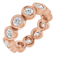 10K Rose Gold 1 CTW Natural Diamond Eternity Band Size 4