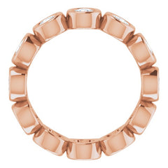 10K Rose Gold 1 CTW Natural Diamond Eternity Band Size 4