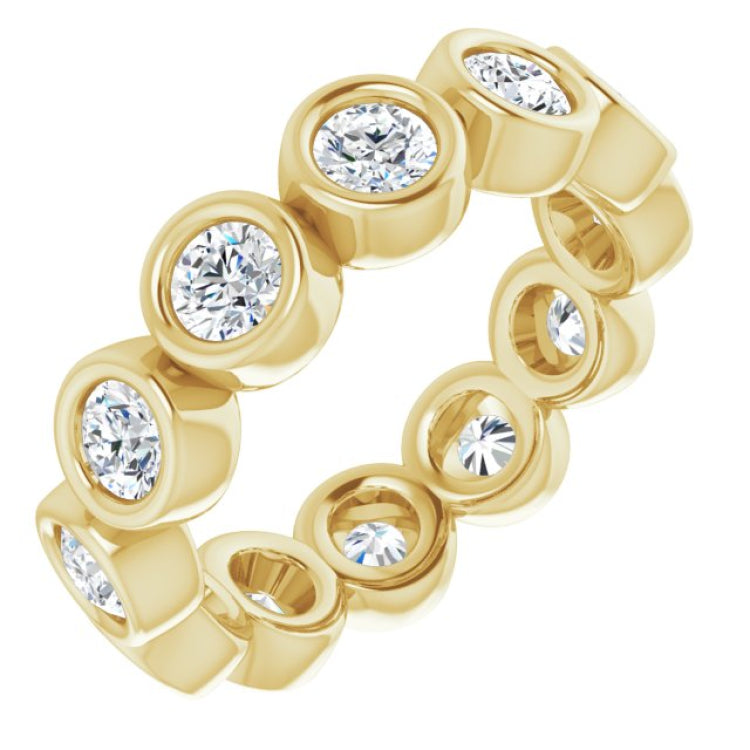 10K Yellow Gold 1 CTW Natural Diamond Eternity Band Size 4