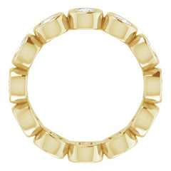 10K Yellow Gold 1 CTW Natural Diamond Eternity Band Size 4