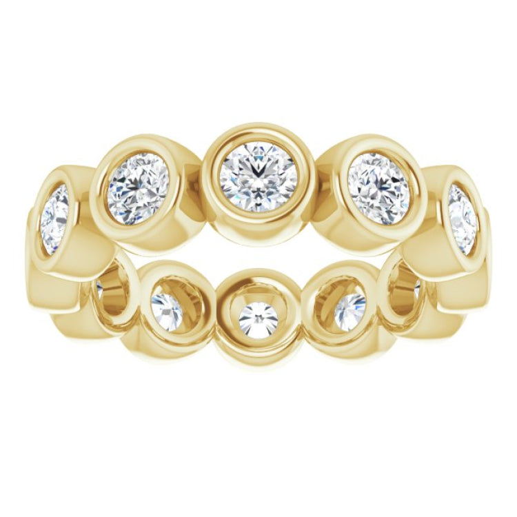 10K Yellow Gold 1 CTW Natural Diamond Eternity Band Size 4