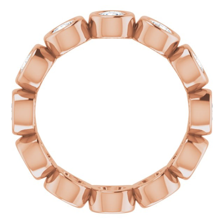 10K Rose Gold 1 CTW Natural Diamond Eternity Band Size 4.25