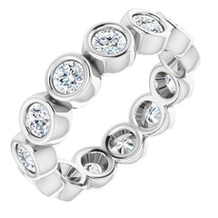 10K White Gold 1 9/10 CTW Natural Diamond Eternity Band Size 7.75