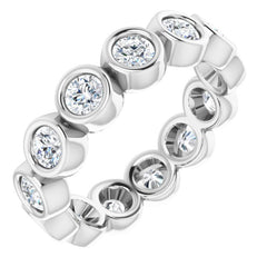 10K White Gold 1 9/10 CTW Natural Diamond Eternity Band Size 8.5