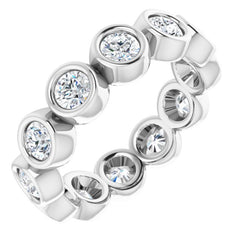 10K White Gold 2 1/2 CTW Natural Diamond Eternity Band Size 9