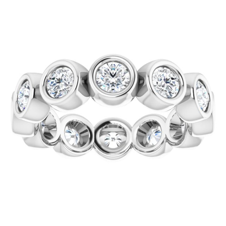 10K White Gold 2 1/2 CTW Natural Diamond Eternity Band Size 9