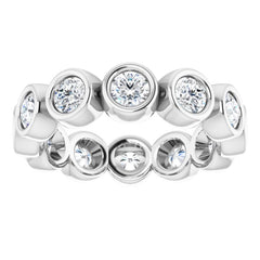 10K White Gold 2 1/2 CTW Natural Diamond Eternity Band Size 9