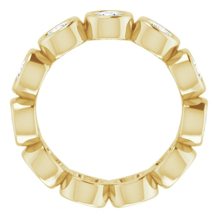 10K Yellow Gold 2 1/3 CTW Natural Diamond Eternity Band Size 6.25