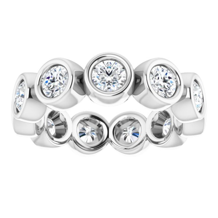 10K White Gold 2 1/3 CTW Natural Diamond Eternity Band Size 7.25