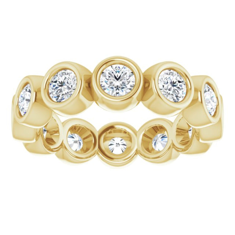 10K Yellow Gold 2 1/2 CTW Natural Diamond Eternity Band Size 9