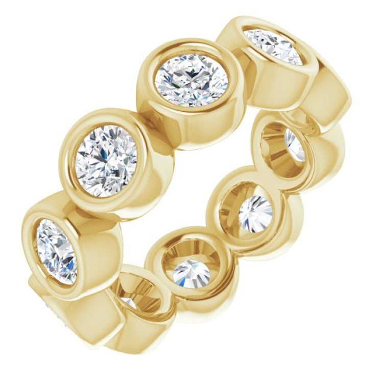 10K Yellow Gold 2 1/3 CTW Natural Diamond Eternity Band Size 5.25