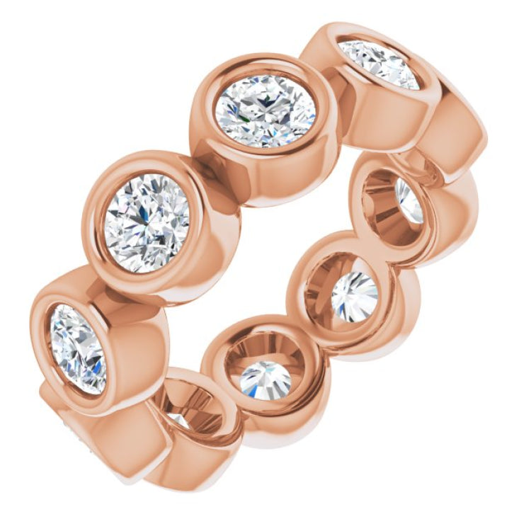 10K Rose Gold 2 1/3 CTW Natural Diamond Eternity Band Size 5.5