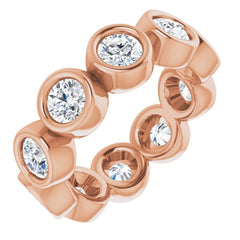 10K Rose Gold 2 1/3 CTW Natural Diamond Eternity Band Size 5.75