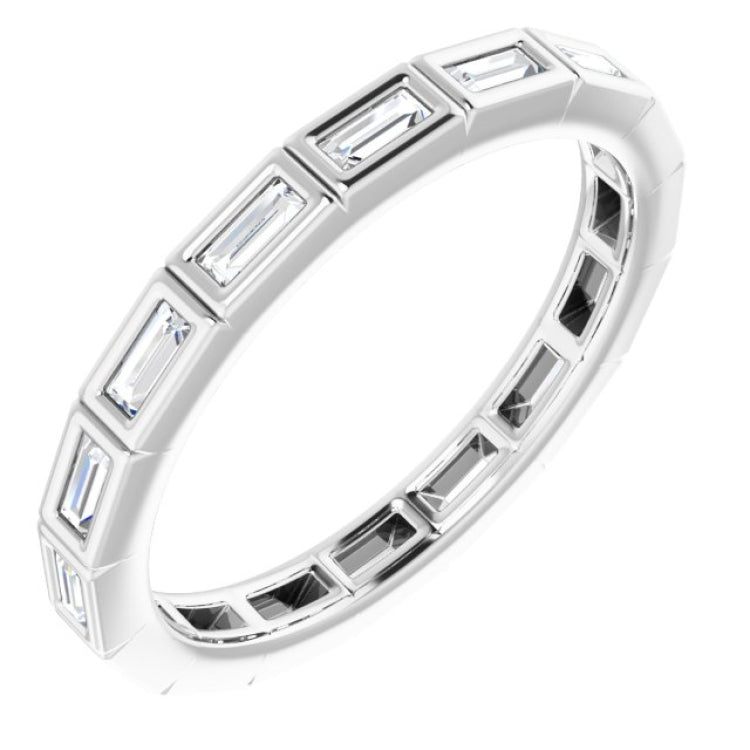 10K White Gold 1/3 CTW Natural Diamond Eternity Band Size 4.25