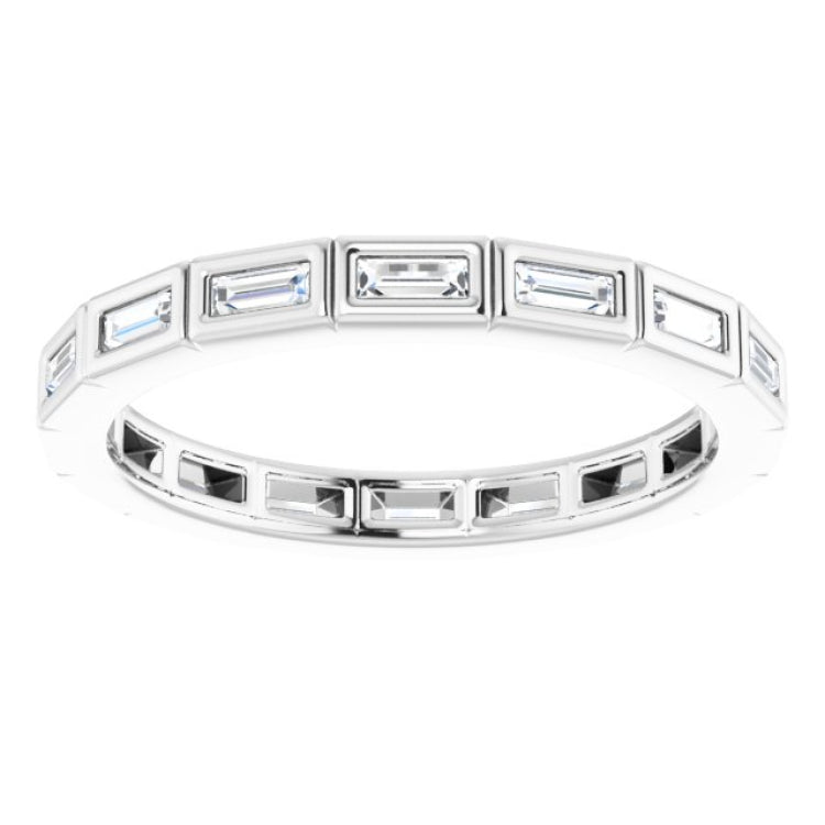 10K White Gold 1/3 CTW Natural Diamond Eternity Band Size 4.25