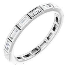 10K White Gold 1/3 CTW Natural Diamond Eternity Band Size 5.25